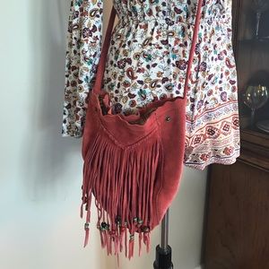Lucky brand fringe boho crossbody